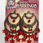 Gypsy Bead Earrings w/ Red Stars