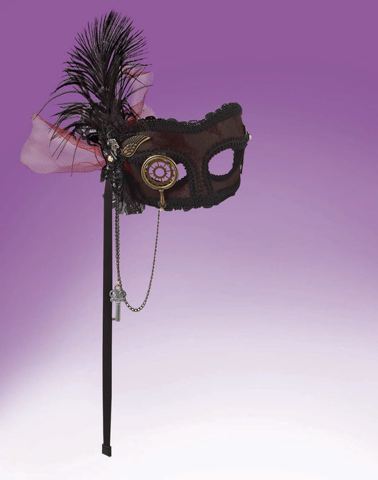 Venetian Steampunk Mask w/ Feathers (OF-008)