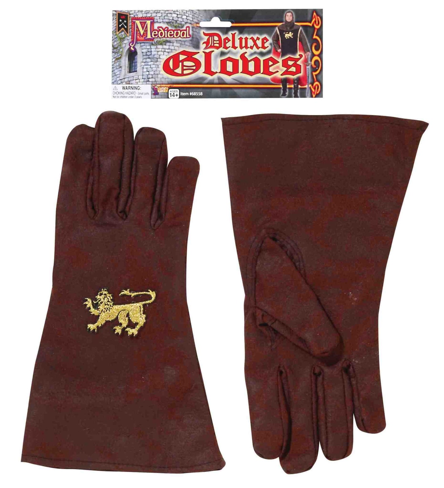 Deluxe Medieval Gloves: Brown