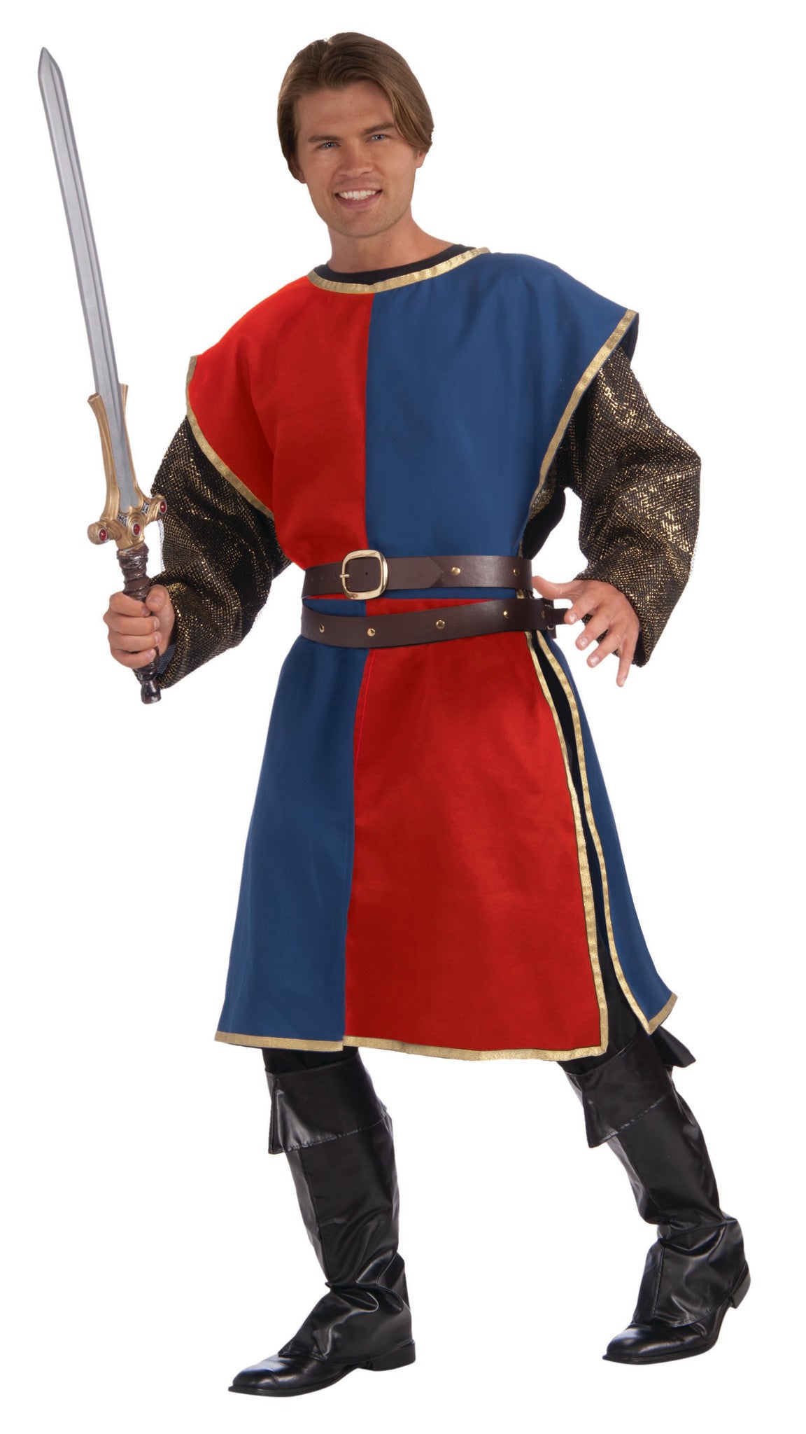 Adult Medieval Red/Blue Tabard Costume
