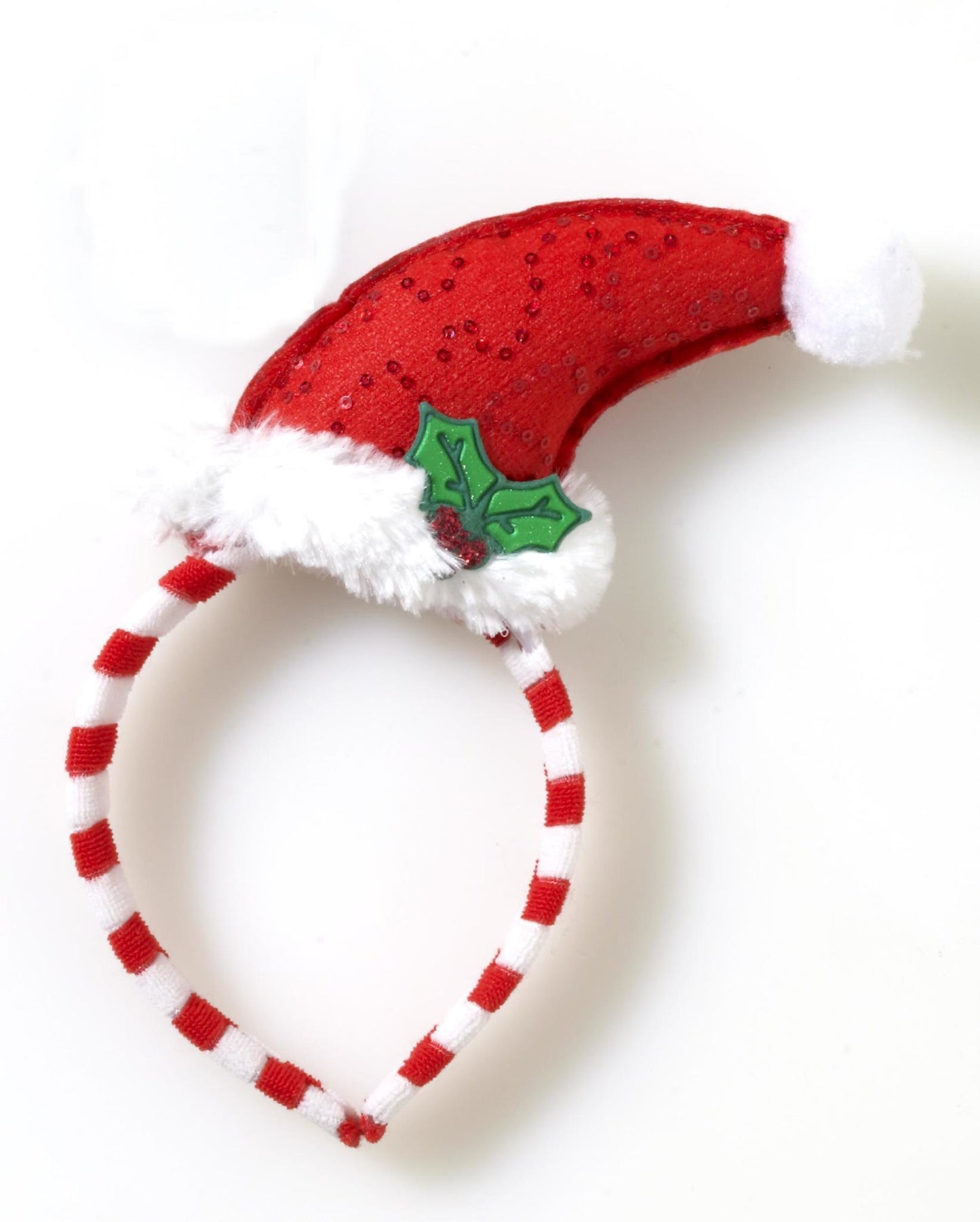 Santa Hat with Mistletoe on Headband