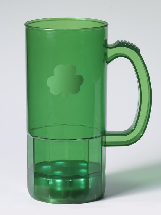 A green light up beer mug for St. Patrick's Day
