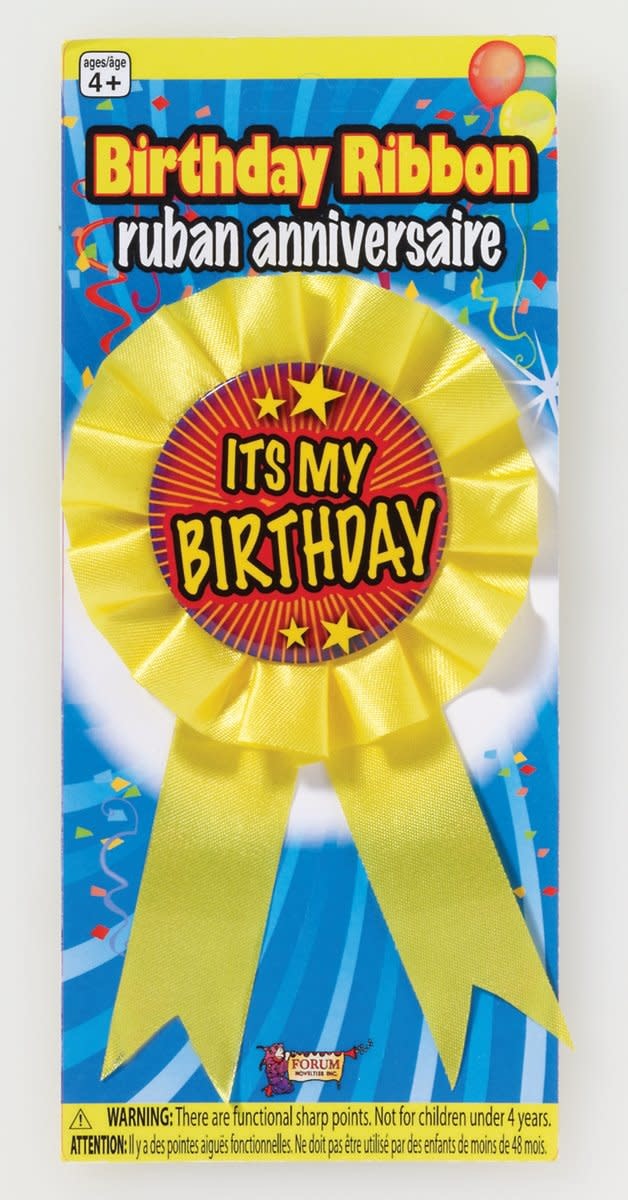 Birthday Ribbon: "It's My Birthday" - Yellow