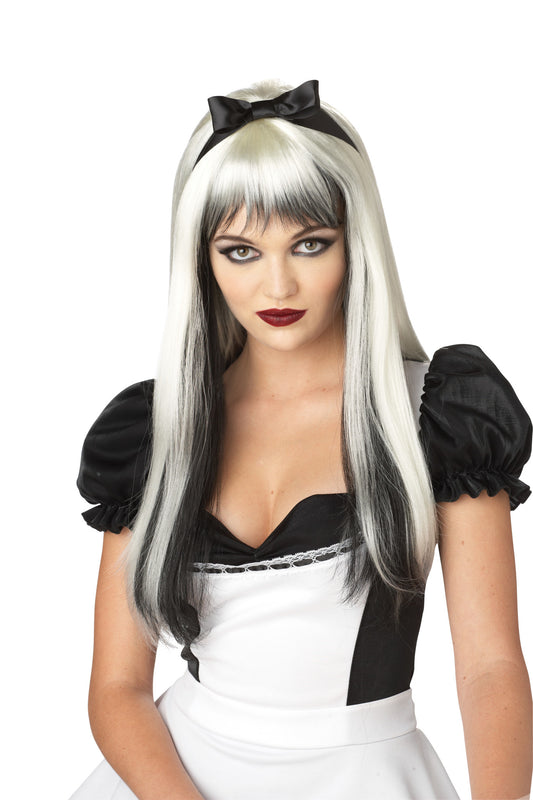 Enchanted Tresses Wig: Black/White