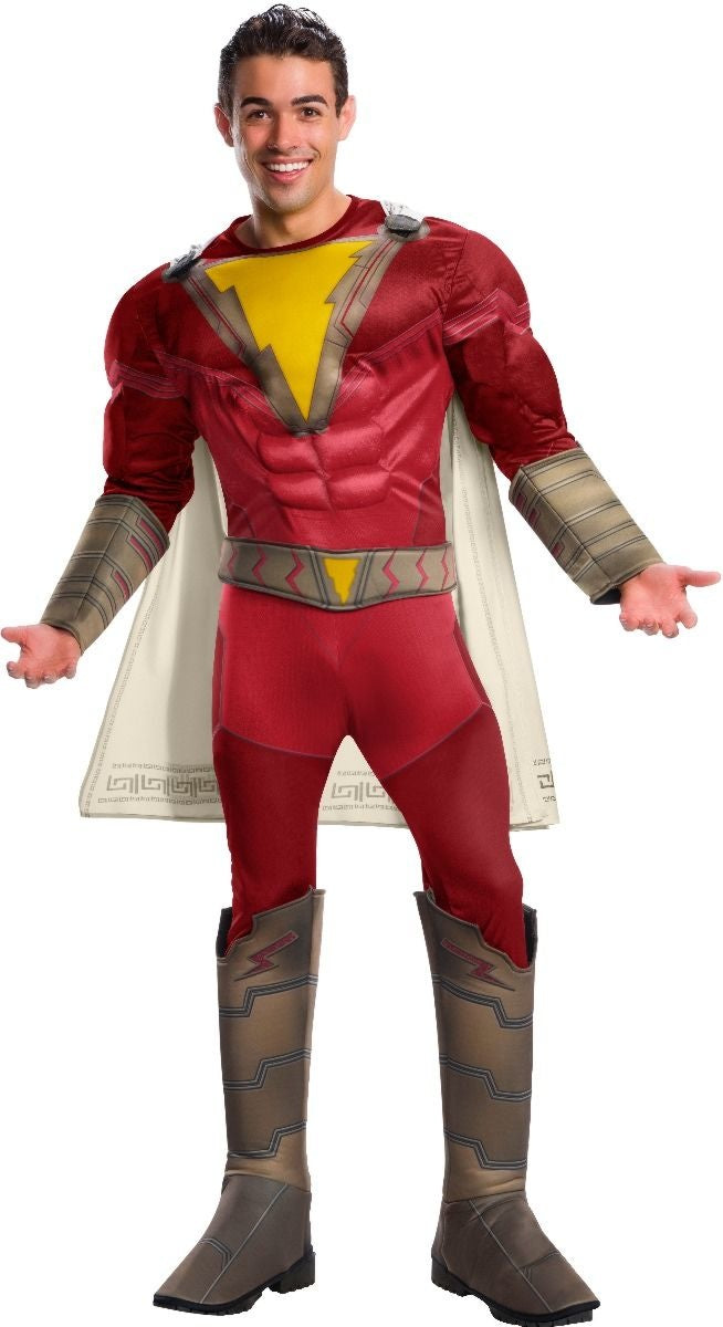 Men's Deluxe Shazam Costume with Muscle Chest
