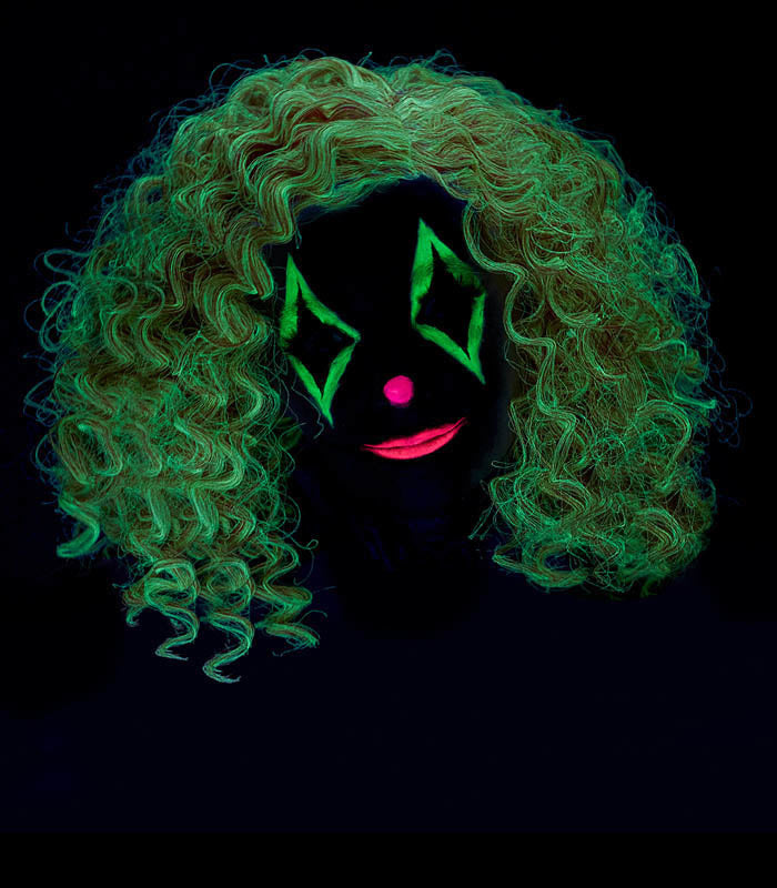 Bright Red Curly Clown Wig (Glow In The Dark)