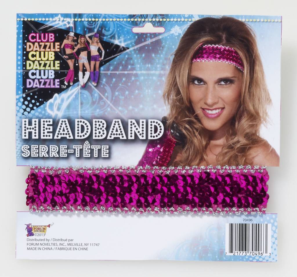 Sequin Headband: Pink/Magenta