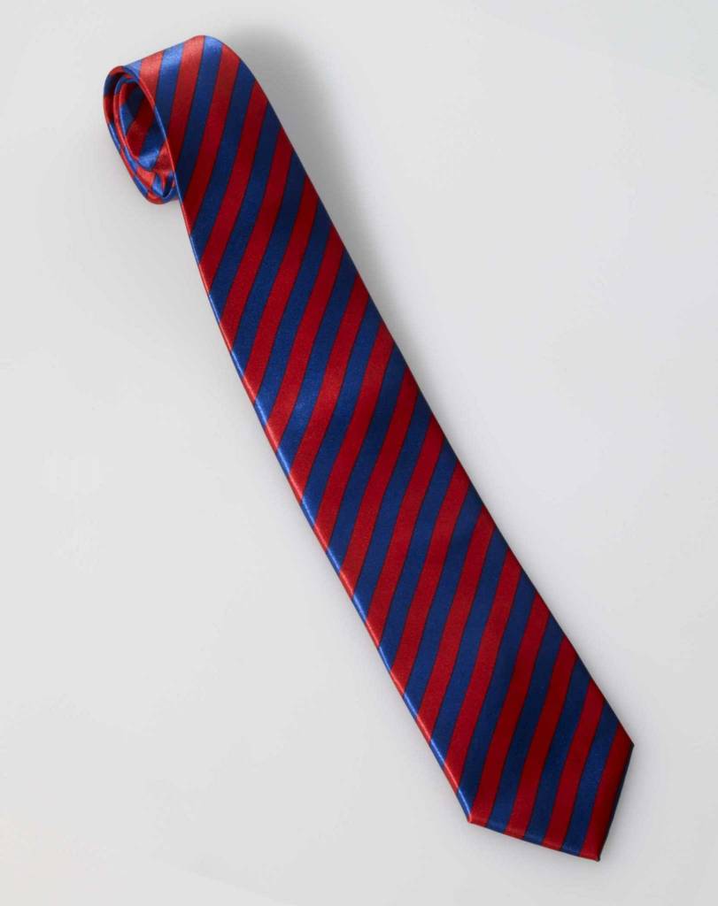 Striped Necktie: Red/Blue