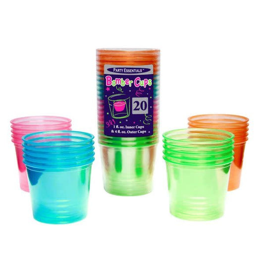 4oz. Bomber Cups: Neon Assorted (20ct.)