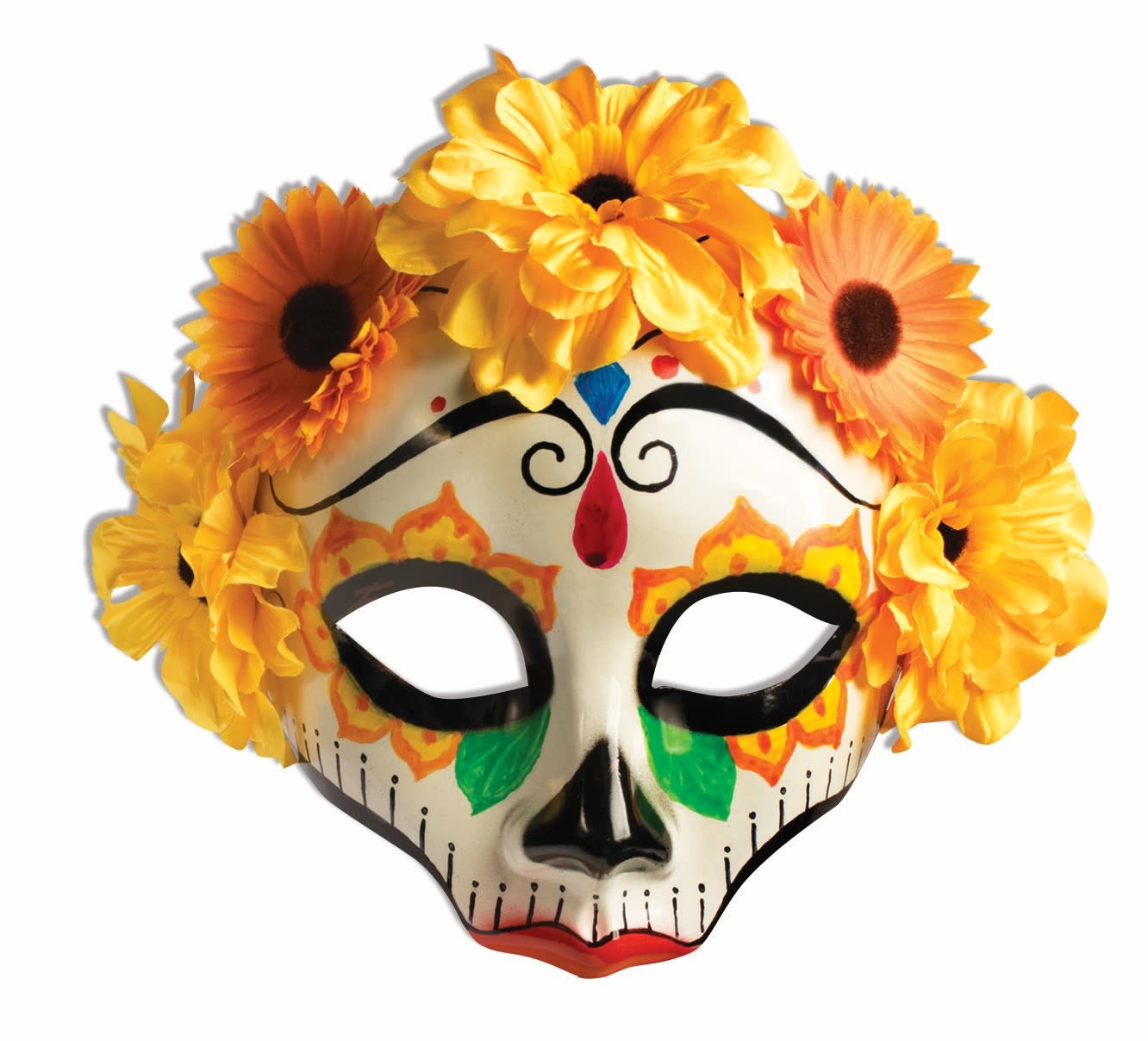 Day of the Dead Mask w/ Flowers