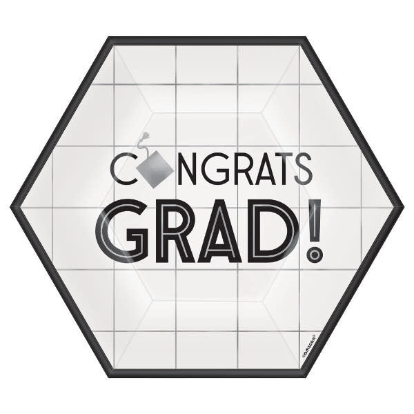 7" Graduation Hexagon Plates: White (18ct.)