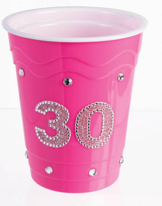 Plastic Solo Cup "30" - Pink