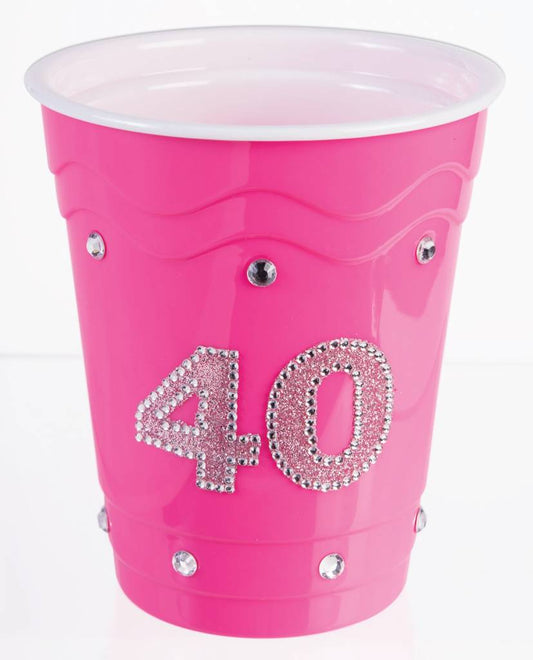 Plastic Solo Cup "40" - Pink