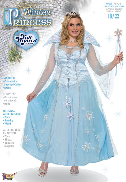 Adult Plus Size Winter Princess Costume
