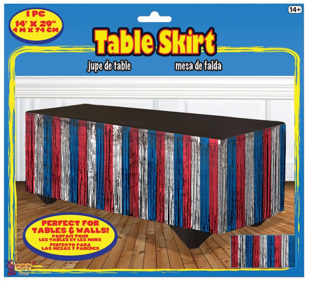 Red, White, and Blue Table Skirt