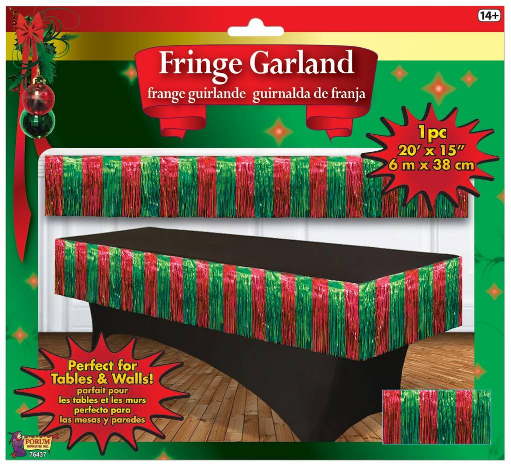 Red and Green Fringe Garland