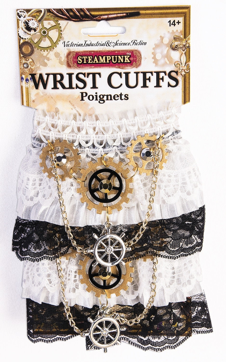 Steampunk Wrist Cuffs White