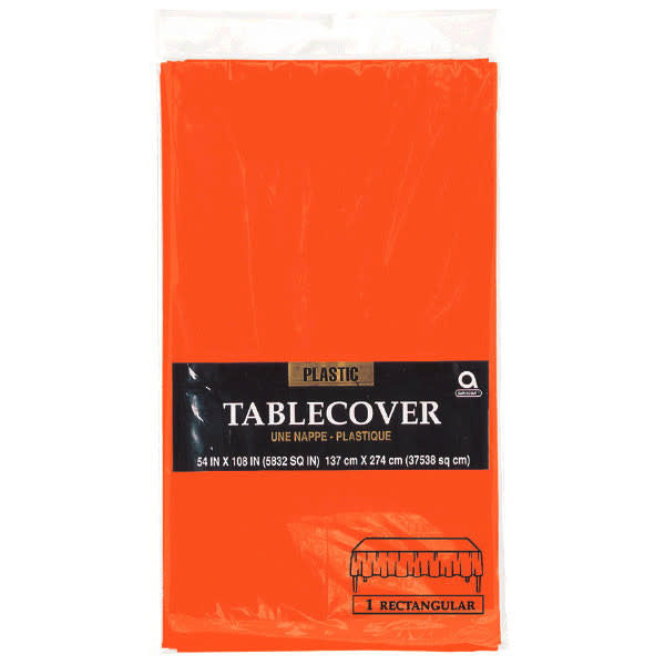 Plastic Table Cover: Rectangle - Orange