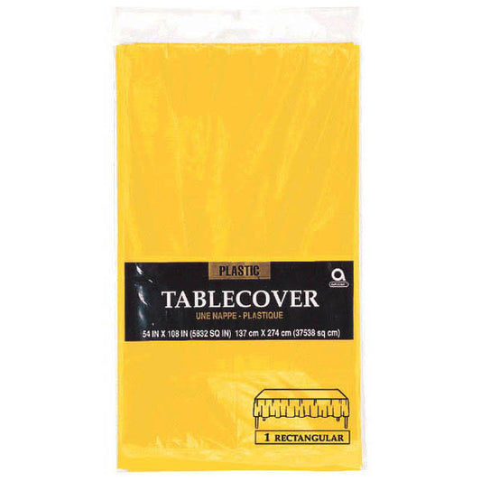 Plastic Table Cover: Rectangle - Yellow