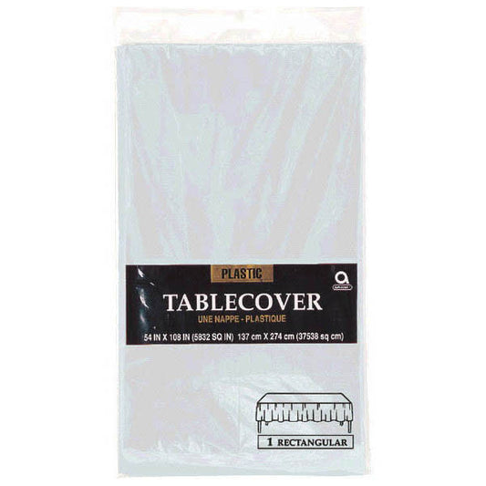 Plastic Table Cover: Rectangle - Silver