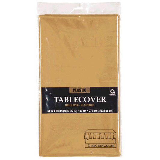 Plastic Table Cover: Rectangle - Gold