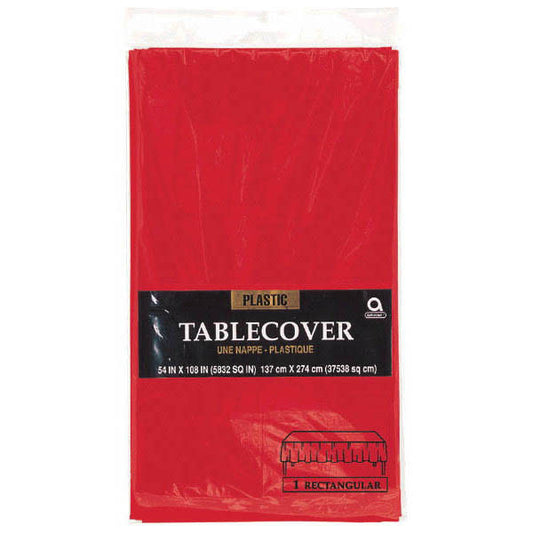 Plastic Table Cover: Rectangle - Red