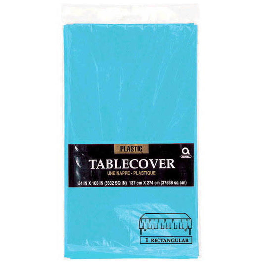 Plastic Table Cover: Rectangle - Caribbean Blue