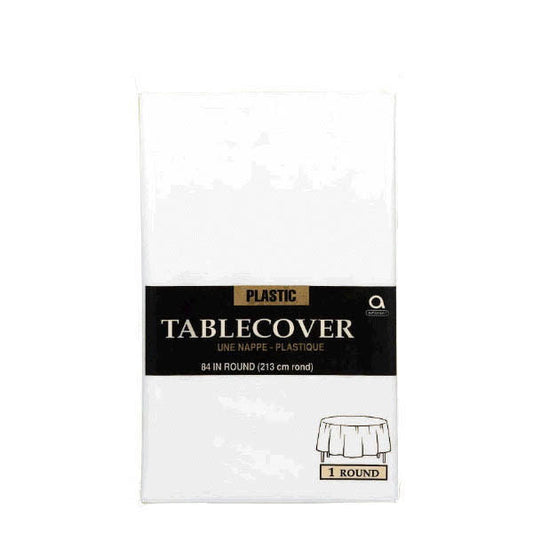 Plastic Table Cover: Round - White