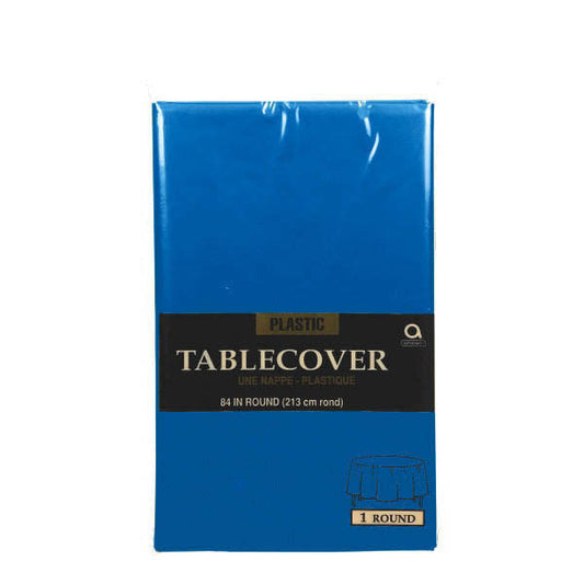Plastic Table Cover: Round - Royal Blue