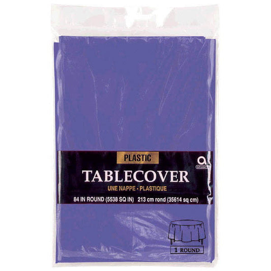 Plastic Table Cover: Round - New Purple