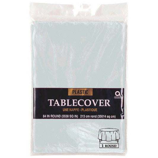 Plastic Table Cover: Round - Silver