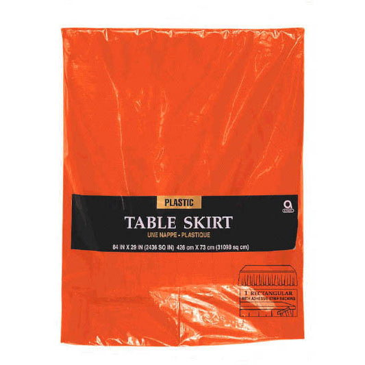 Plastic Table Skirt - Orange