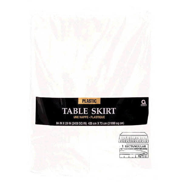 Plastic Table Skirt - White