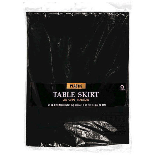 Plastic Table Skirt - Black