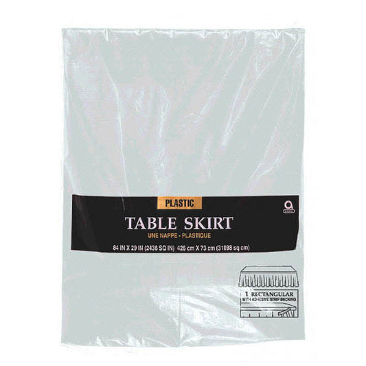 Plastic Table Skirt - Silver