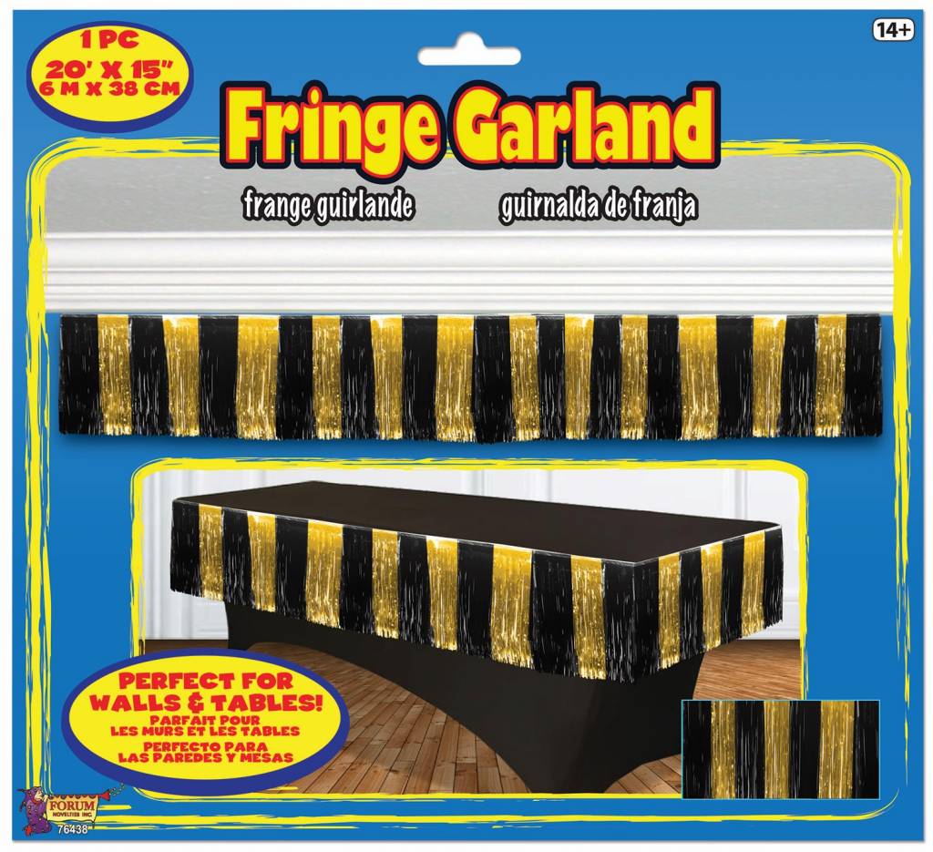 Fringe Garland: Black/Gold