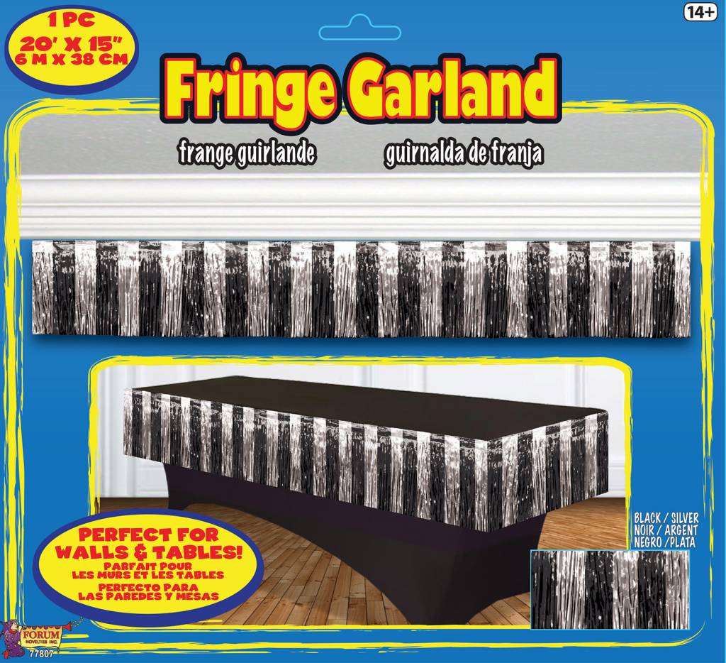 Fringe Garland: Black/Silver