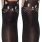 Black Cat Pantyhose - Black/Nude
