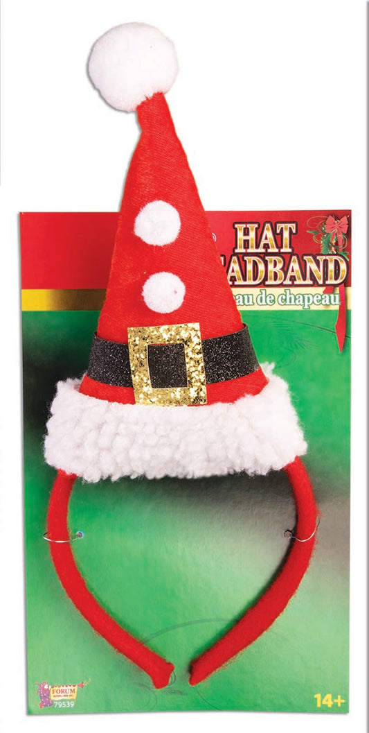 Santa Hat w/ Pom Pom Headband