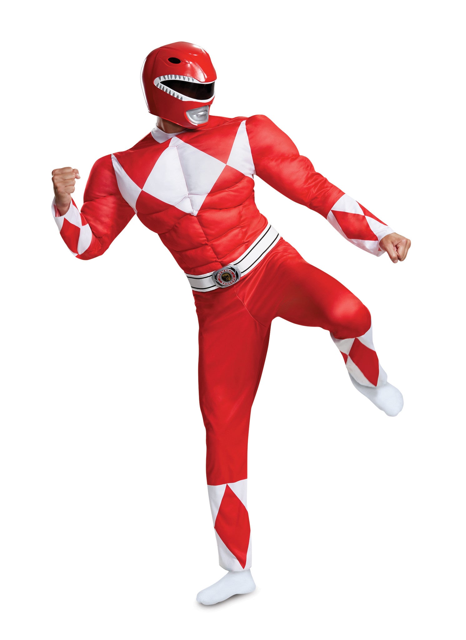 Men's Red Ranger Costume w/ Muscles – Johnnie Brocks
