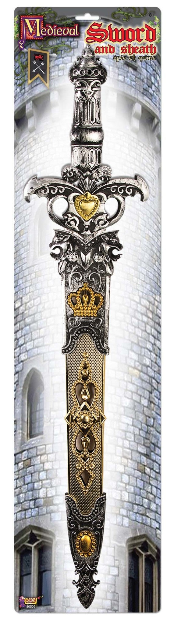 Medieval Knight Sword - Silver/Gold