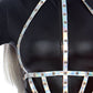 Iridescent Studded Vinyl Body Harness: Silver- O/S