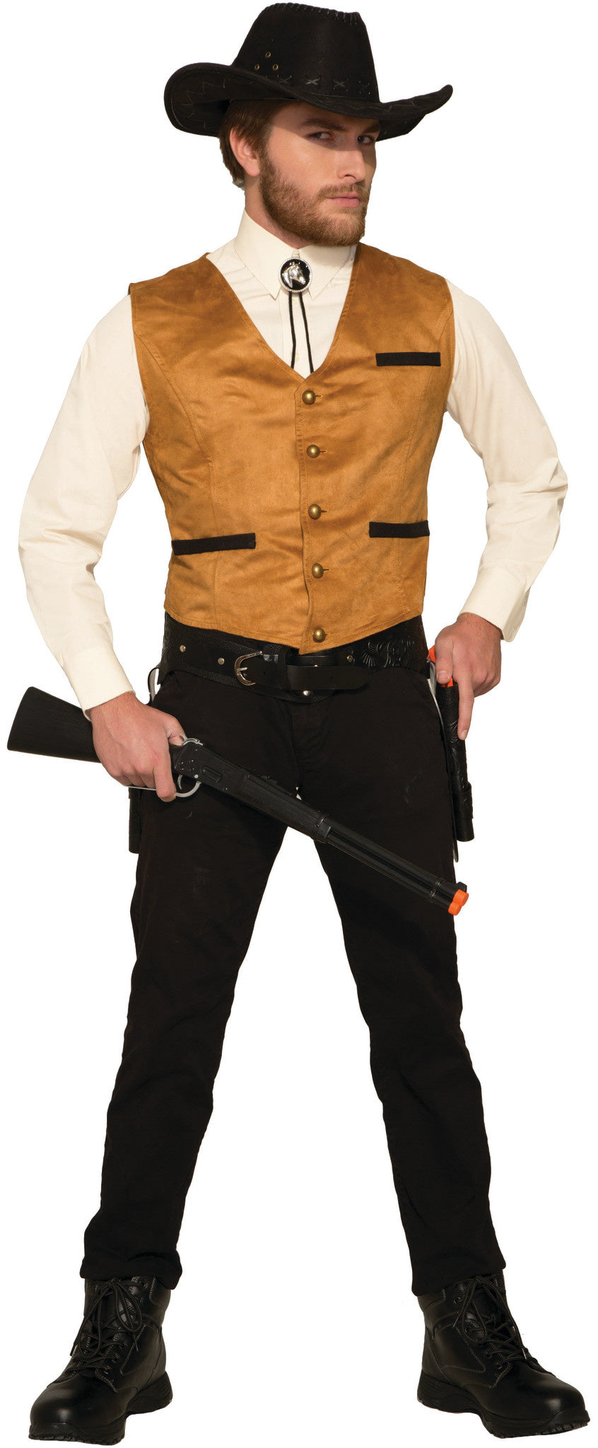 Adult Cowboy Vest: O/S - Brown