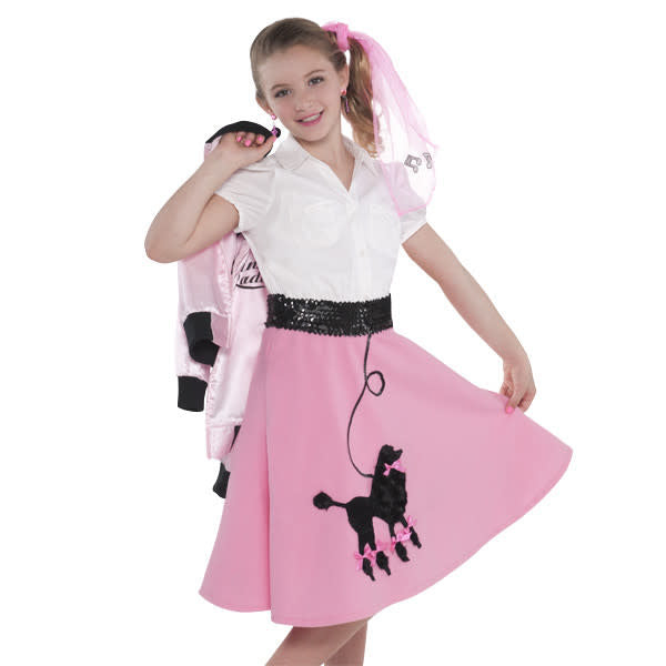 Girl's Poodle Skirt: Pink - O/S