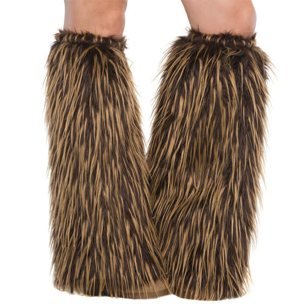 Furry Leg Warmers: Brown