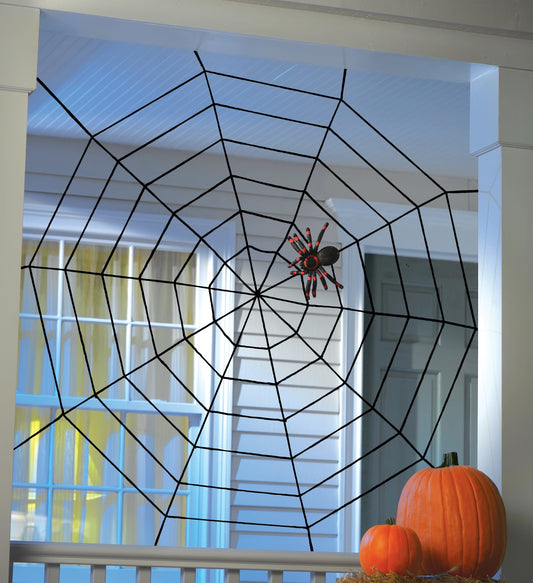 5' Black Widow Rope Spider Web