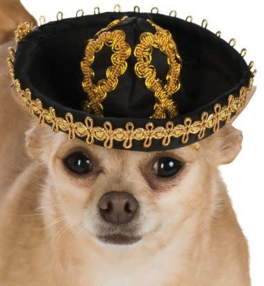 Pet Sombrero (Black/Gold)