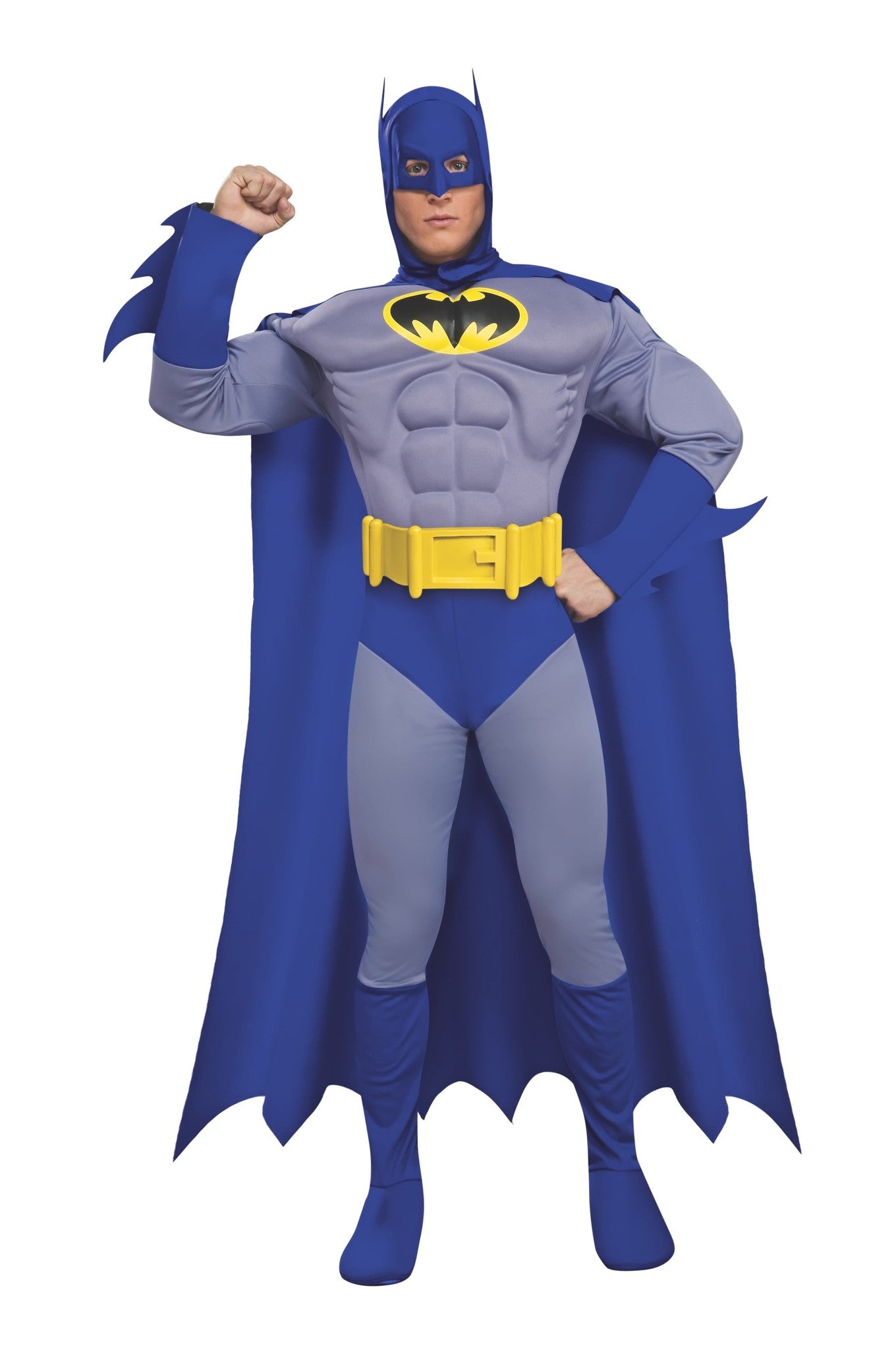 Adult Deluxe Muscle Chest Cartoon Batman Costume