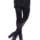 Double Layer Shredded Tights - Black
