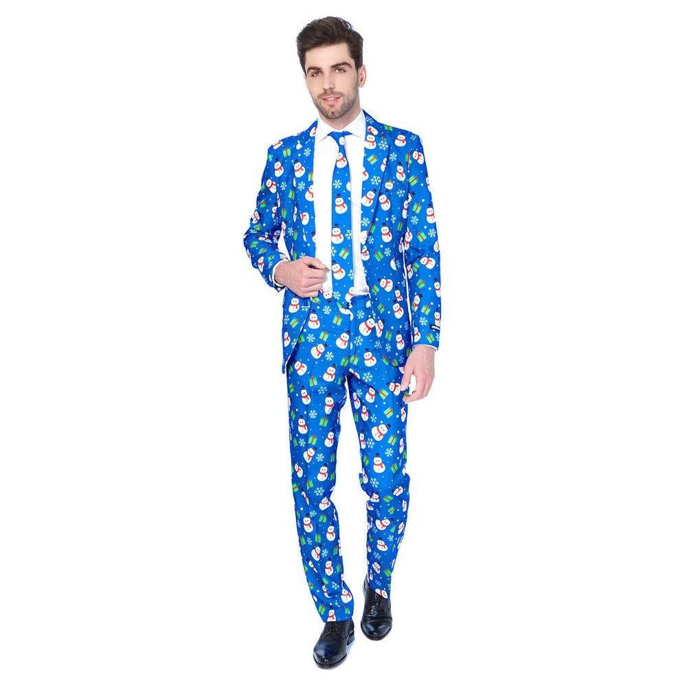 Blue Christmas Snowman Suit